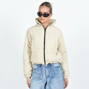 Princess Polly Beige Puffer Jacket